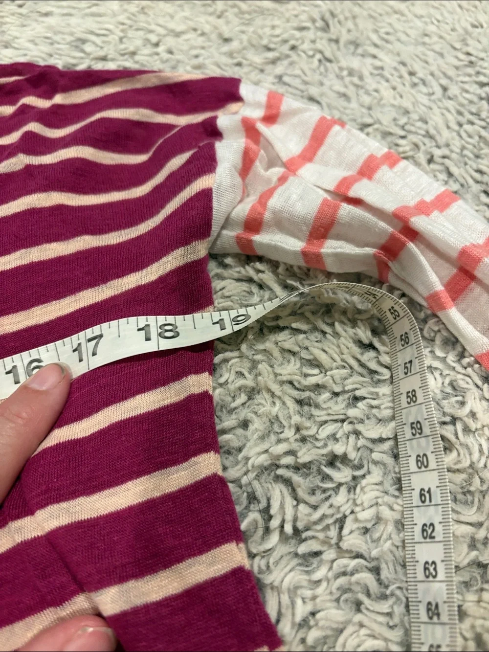 Madewell Berry and Cream Striped Short Sleeve Top‎